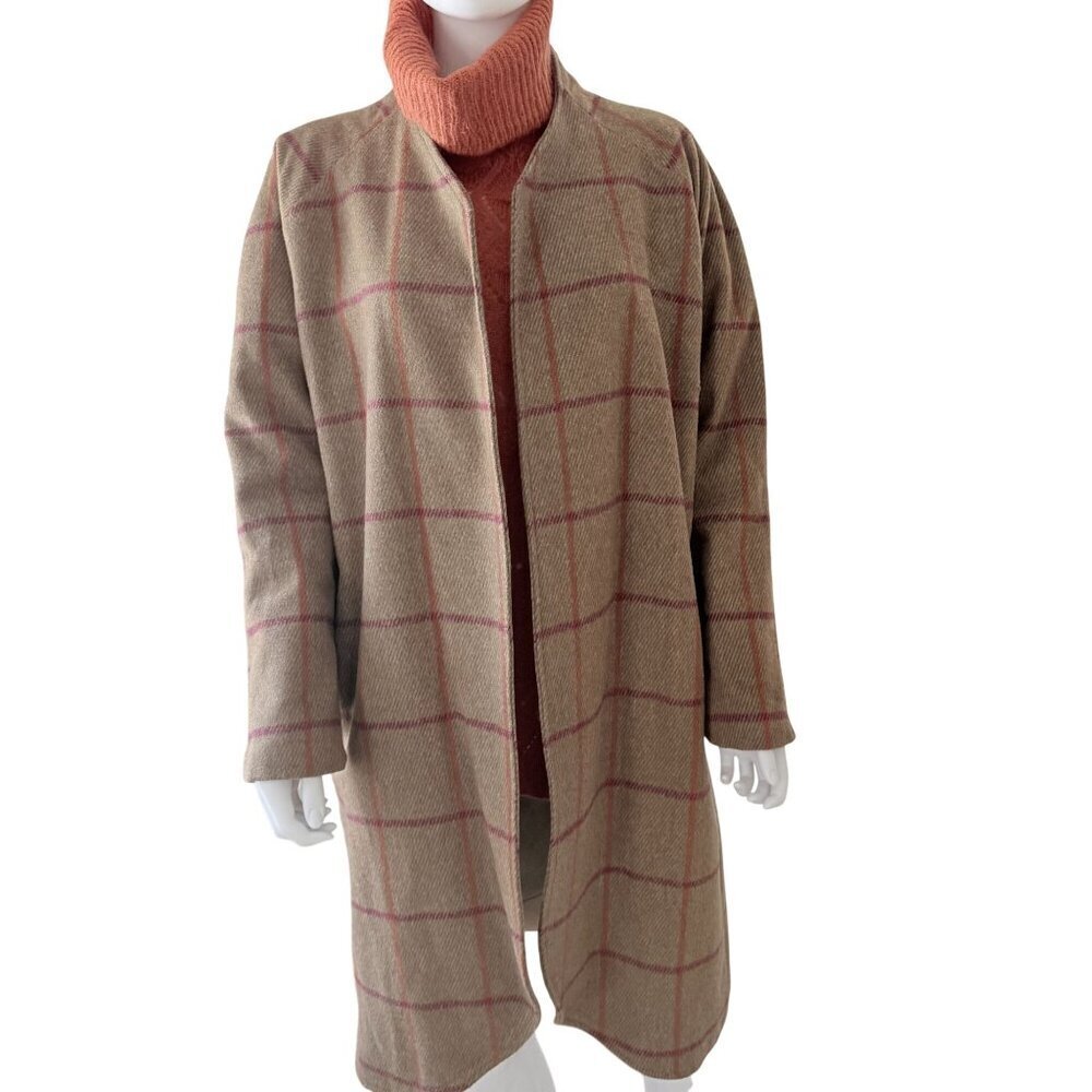 La Fee Maraboutee Wool Blend Windowpane Coat - Picture 6 of 12